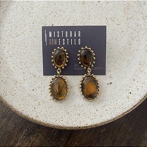 Brinco Aurora Resina Duplo - Tartaruga