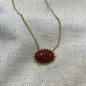 Colar Oval de Resina Aurora - Marsala
