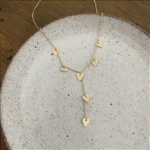 Colar Gravata Amore Sete Corações