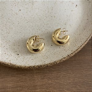 Argola Puff - PP - Dourado