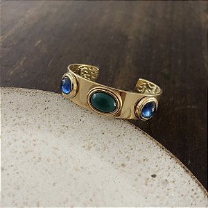 Bracelete Aurora Bicolor - Esmeralda e Safira Azul