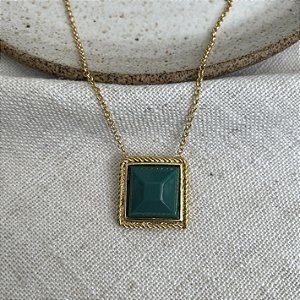 Colar Aurora Quadrado - G - Esmeralda