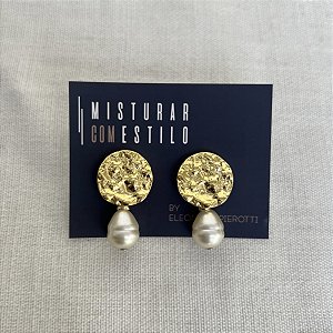 Brinco Chapa Martelada Pérola - D