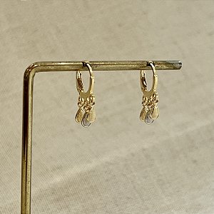 Argola Betina Gotas uma em Ródio