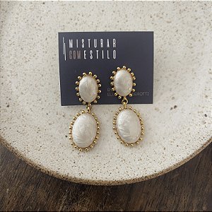 Brinco Aurora Resina Duplo - Madrepérola