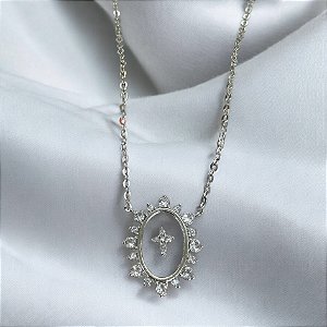 Colar Cruz Com Zircônia - Ródio