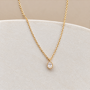Colar Ponto de Luz Oval - Dourado