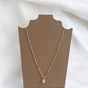 Colar Ponto de Luz Oval - Dourado