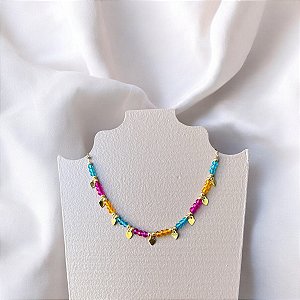 Choker Infantil Cristais Colors com Coração