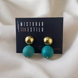 Brinco Cora Bolas - Turquesa