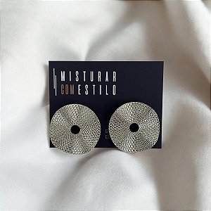 Brinco Disco Rendado - Ródio