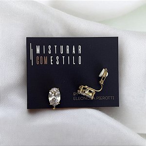 Brinco De Pressão Oval - Dourado