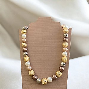 Colar de Bolas - M - Rose e Rendado