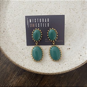 Brinco Aurora Resina Duplo - Verde