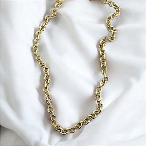 Colar Aço Inox Elos - 70 cm - dourado
