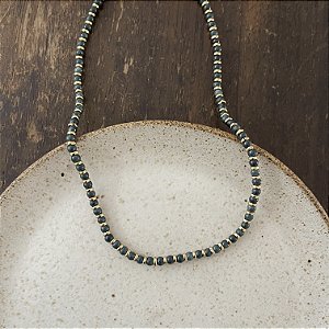 Colar Pedras Naturais - P - Verde Degradê