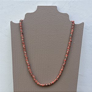 Colar Murano Pedra Ibiza - P - Salmão