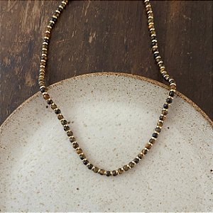 Colar Pedras Naturais - P - Olho de Tigre