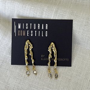 Brinco Orgânico Gota de Zircônia