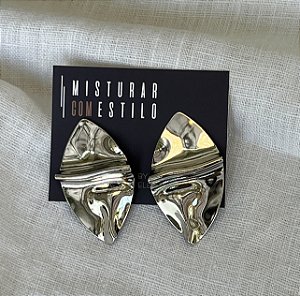 Brinco Orgânico Chapa Dobrada - Ródio