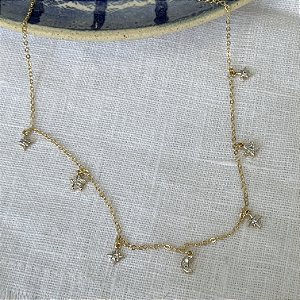 Choker Estrelas - Pingentes em Ródio