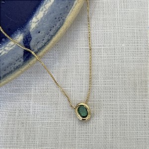 Colar Esmeralda Oval