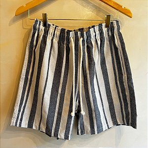 Short Florença - Linho Preto Listrado