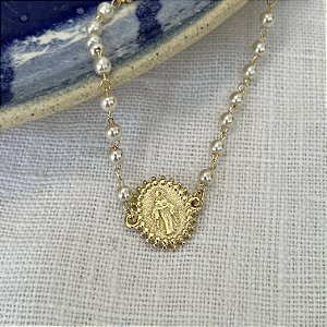 Pulseira N. S. Das Graças com Pérolas