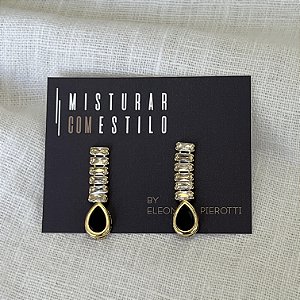 Brinco Riviera com Gota - Dourado