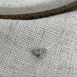 Choker Fio de Nylon Espiríto Santo com Zircônia - Ródio