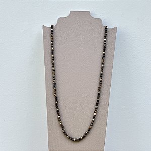 Colar Murano Pedra Ibiza - P - Longo - Olho De Tigre