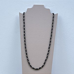 Colar Murano Pedra Ibiza - P - Longo - Preto