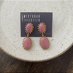 Brinco Aurora Resina Duplo - Rose