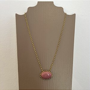 Colar Oval de Resina Aurora - Rose