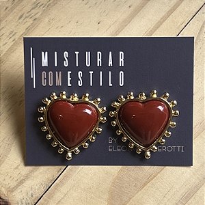 Brinco Coração Aurora - Marsala