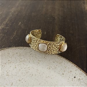 Bracelete Aurora Martelado - Madrepérola