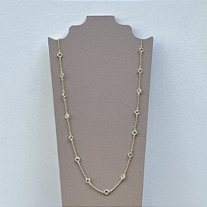 Colar Cora Discos - Cristal - Longo