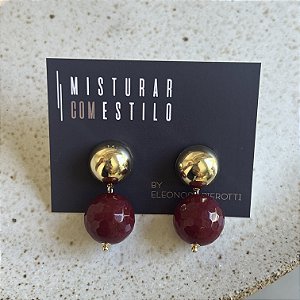Brinco Cora Bolas - cherry