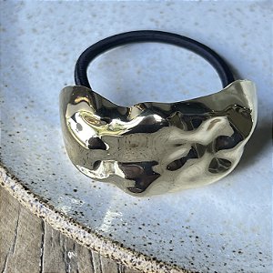 Elástico com Chapa Martelada  - Dourado