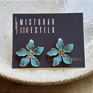 Brinco Flor de Lotus - P - Turquesa