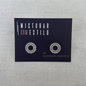 Brinco Pavê Aberto - Ródio