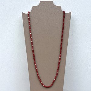 Colar Murano Pedra Ibiza - P - Longo - vermelho