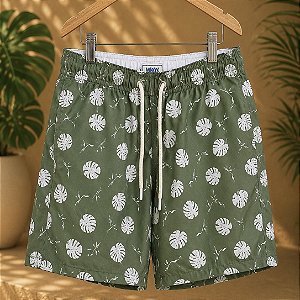 Short Praia Treviso - Verde com Branco