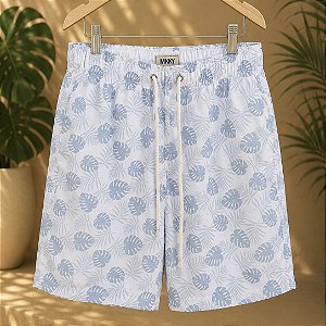 Short Praia Ravello - Branco com Azul