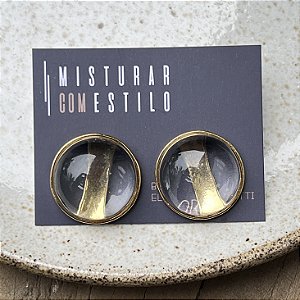 Brinco Bolão Ibiza Liso - G - Cristal - D