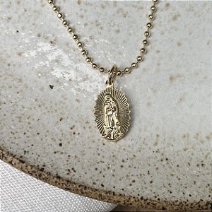 Colar Medalha N. S. de Guadalupe - Esferinhas