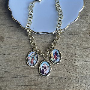 Pulseira Elos Portugueses - Santo Antônio - Dourado