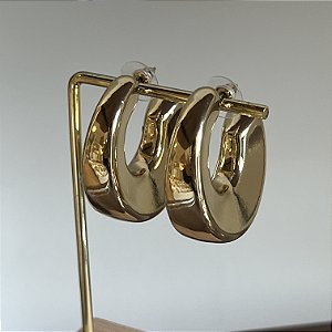 Argola Puff Triangular - Dourado