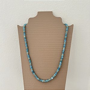 Colar Murano Pedra Ibiza - P - curto - Turquesa