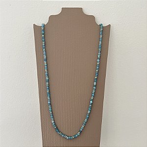 Colar Murano Pedra Ibiza - P - Longo - Turquesa